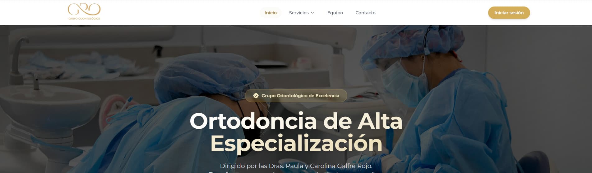 Captura del sitio GRO GRUPO ODONTOLÓGICO