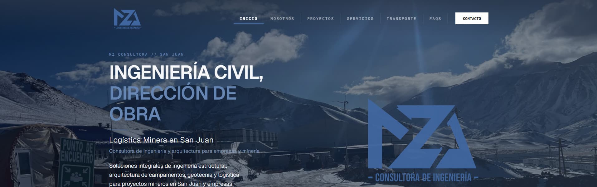 Captura del sitio MZ CONSULTORA