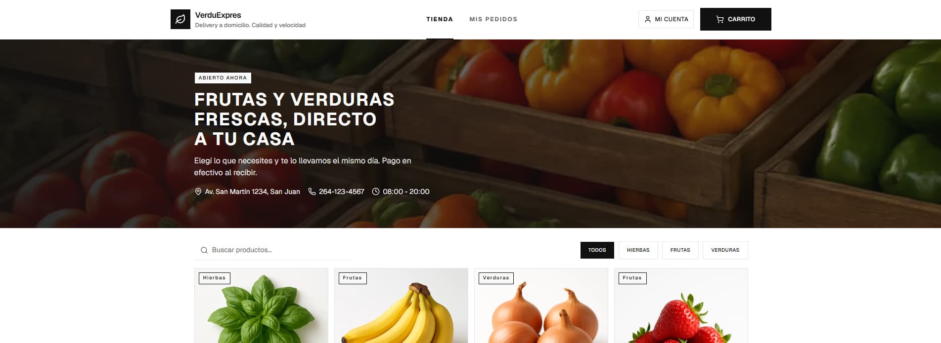 Captura del sitio VERDÚ EXPRESS