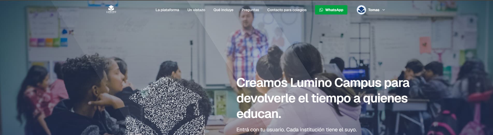 Captura del sitio LUMINO CAMPUS